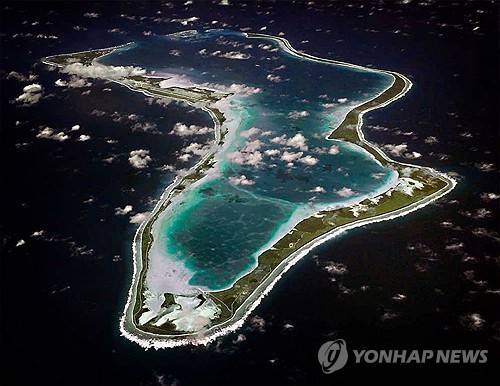 미·영 합동 군사기지가 있는 인도양 차고스 제도의 디에고 가르시아 섬.(AP연합뉴스)
