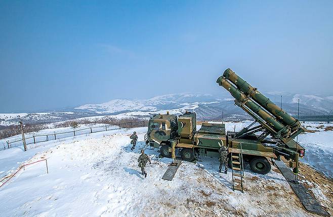 한국 공군미사일방어사령부에 배치된 천궁-Ⅱ 모습. LIG넥스원 누리집