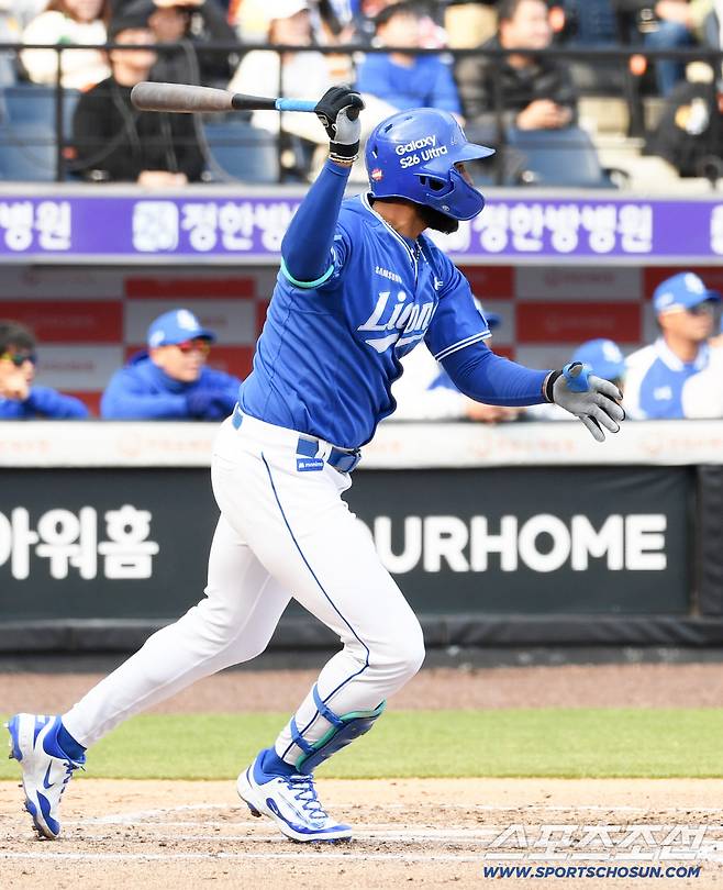 12일 대전한화생명볼파크에서 열린 KBO리그 한화 이글스와 삼성 라이온즈의 시범경기. 삼성 디아즈가 타격을 하고 있다. 대전=박재만 기자 pjm@sportschosun.com/2026.03.12/