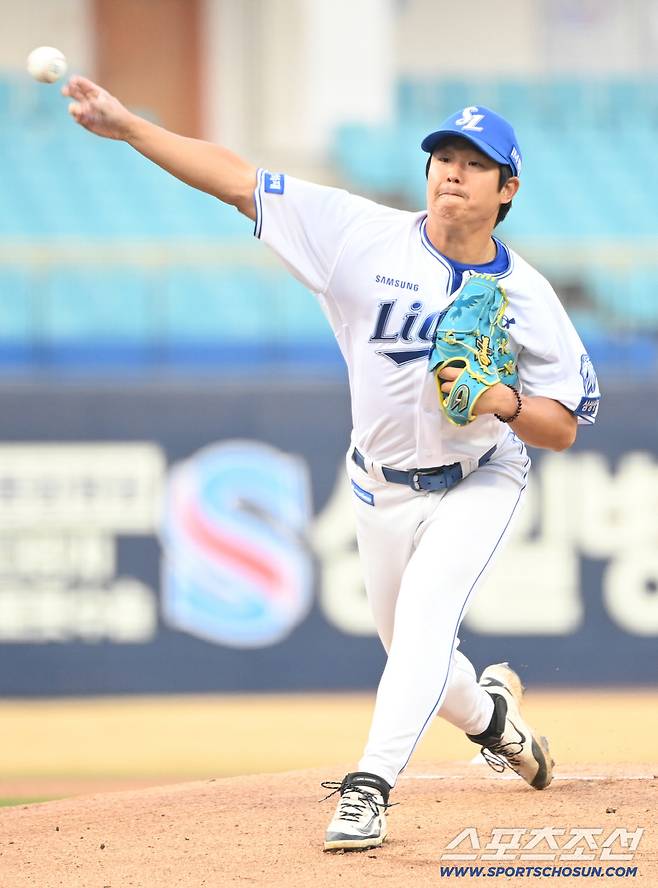 23일 대구삼성라이온즈파크에서 열린 KIA와 삼성의 시범경기. 삼성 선발투수 양창섭이 역투하고 있다. 대구=허상욱 기자wook@sportschosun.com/2026.03.23/
