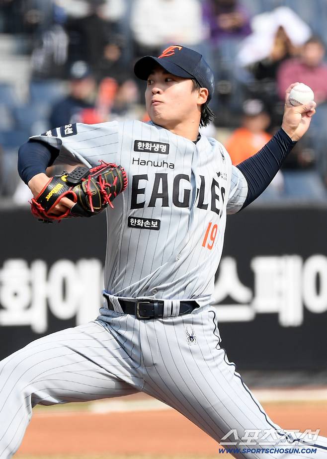 12일 대전한화생명볼파크에서 열린 KBO리그 한화 이글스와 삼성 라이온즈의 시범경기. 한화 왕옌청이 역투하고 있다. 대전=박재만 기자 pjm@sportschosun.com/2026.03.12/