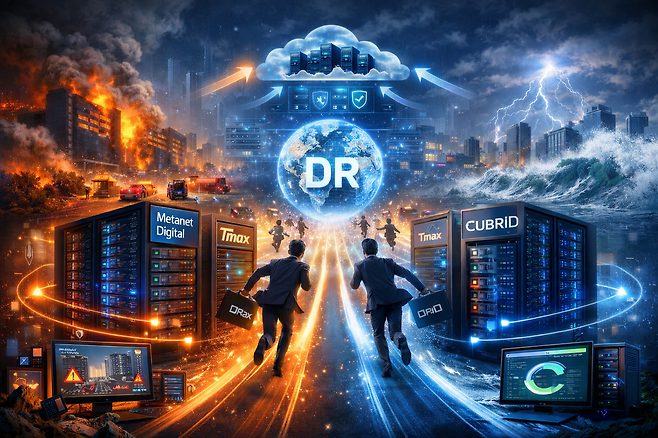 공공 재해복구(DR) 사업이 본격화되는 가운데 실시간 DR 체계 구현 요구를 충족하기 위한 데이터 계층에서의 기술력이 화두로 떠오르고 있다. / 챗GPT 생성