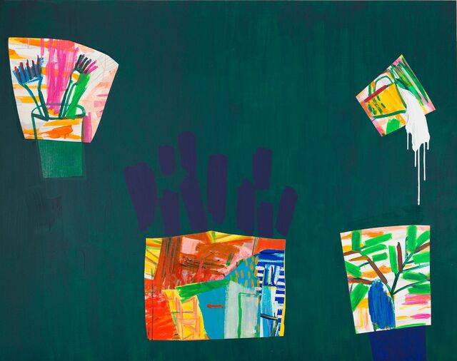 ‘풍경’(1990~2026, 캔버스에 천과 아크릴 물감, 181.8×227.3㎝). 우손갤러리 제공