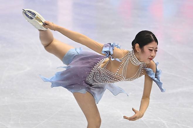 이해인이 26일 체코 프라하 O2 아레나에서 열린 2026 국제빙상경기연맹(ISU) 피겨스케이팅 세계선수권대회 여자 싱글 쇼트프로그램 연기를 펼치고 있다. 프라하 | AFP연합뉴스