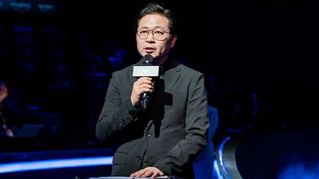 이정훈 LCK 사무총장이 26일 서울 종로구 롤파크에서 열린 2026 LCK 정규 시즌 개막 미디어데이에서 발표를 하고 있다. (사진=라이엇 게임즈)