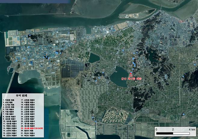 군산 개사동 패총 유적 위치(국가유산청 제공)