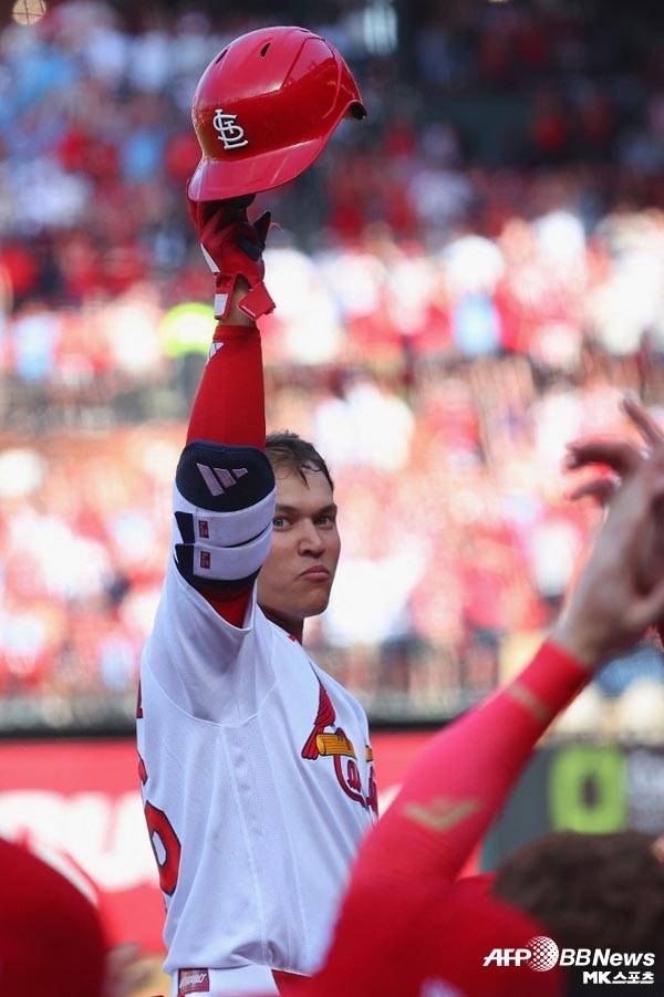 웨더홀트는 개막전에서 홈런을 기록했다. 사진(美 세인트루이스)=ⓒAFPBBNews = News1