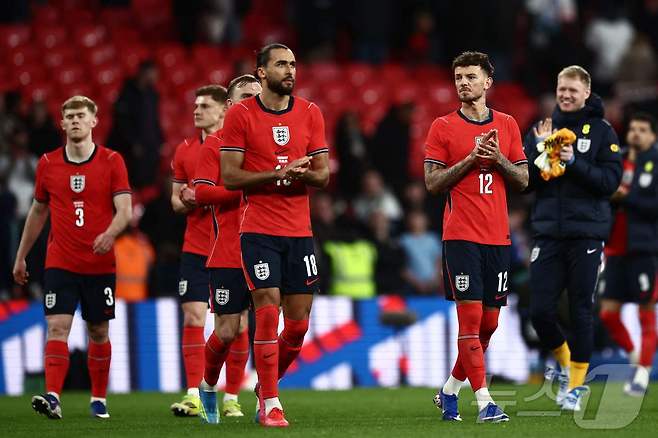 우루과이와 홈 경기에서 1-1로 비긴 잉글랜드. ⓒ AFP=뉴스1