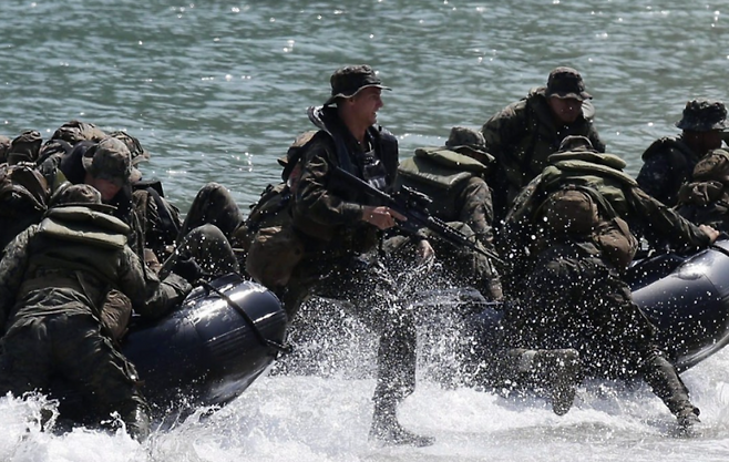 미국 31해병원정대 훈련 모습. 연합뉴스