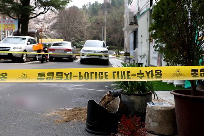 경남 창원 성산구 아파트 칼부림 현장. 연합뉴스