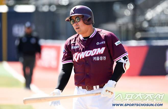 19일 수원KT위즈파크에서 열린 KBO리그 KT 위즈와 키움 히어로즈의 시범경기. 키움 안치홍이 숨을 고르고 있다. 수원=박재만 기자 pjm@sportschosun.com/2026.03.19/