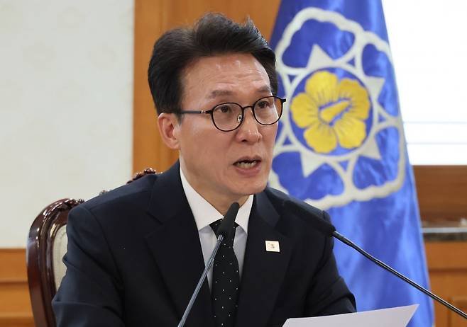 김민석 국무총리가 29일 서울 종로구 정부서울청사에서 열린 비상경제본부회의에서 발언하고 있다. 연합뉴스