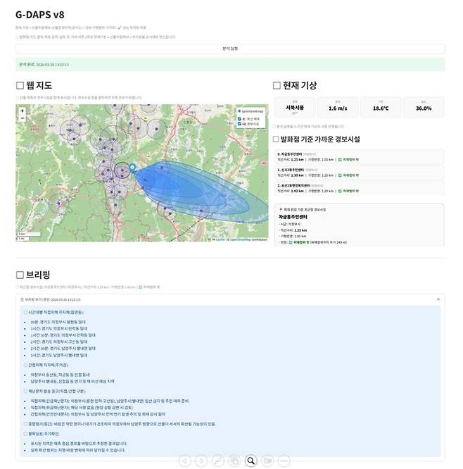 '민방위 경보 예측 모델' 구연 모습 <경기도 제공>