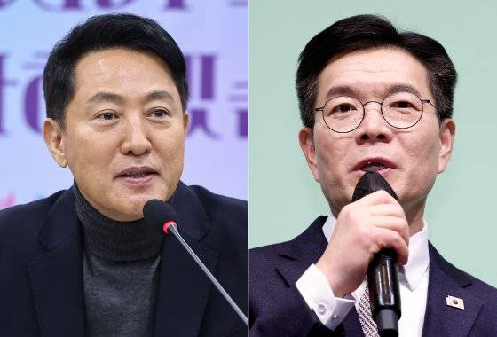 오세훈 서울시장과(왼쪽)과 정원오 전 성동구청장(오른쪽). 뉴스1