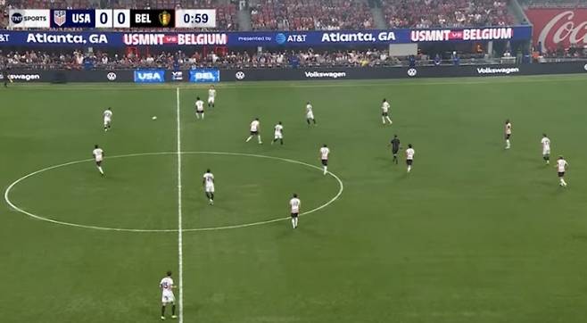 미국-벨기에 경기 장면. /사진=중계화면 갈무리