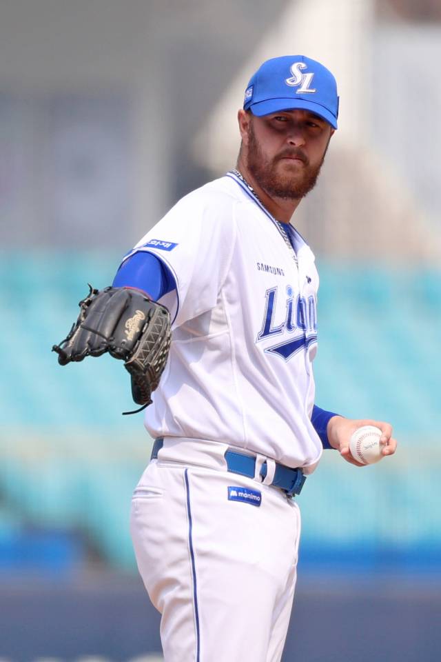삼성 라이온즈의 잭 오러클린. 삼성 제공