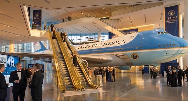 도널드 트럼프 미국 대통령의 이름을 딴 도서관의 조감도. 도널드 트럼프 대통령 트루스소셜 캡처