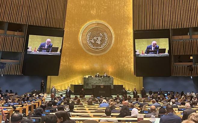 지난 9일(현지시각) 미국 뉴욕 유엔본부에서 유엔 인권이사회 이사국 선거가 열리고 있다. 주유엔 한국대표부 제공