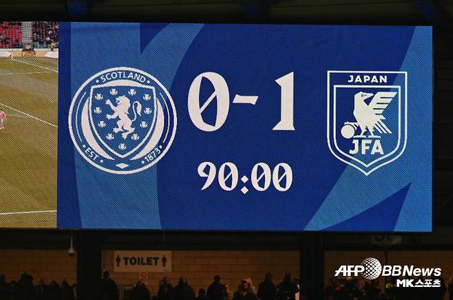 일본은 3월 29일 스코틀랜드 원정 평가전에서 1-0으로 승리하며 A매치 4연승을 질주했다. 사진=AFPBBNews=News1