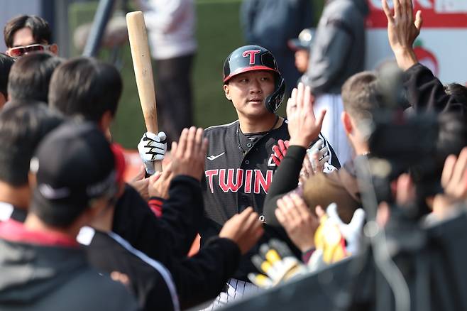 ▲ LG 이재원은 시범경기에서 홈런 4개를 터트렸다. 오스틴 딘과 함께 팀 내 1위, 리그 3위에 올랐다. ⓒ LG 트윈스