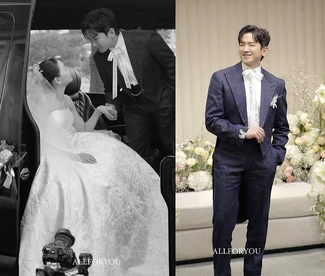 이민우가 공개한 결혼식 사진.