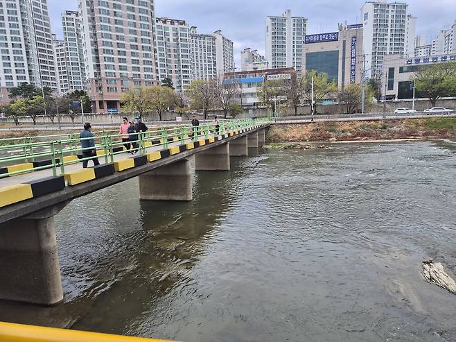 지난달 31일 대구 북구 칠성동 잠수교 아래 시신이 든 캐리어가 발견된 지점. /경북매일DB