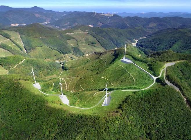 강원 태백시 하사미 풍력발전단지 조감도. 코오롱글로벌