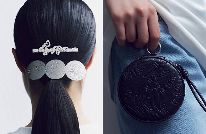 국보 성덕대왕신종의 문양을 현대적인 패션 아이템 헤어핀과 카드홀더에 담아냈다. 국립박물관문화재단 제공
