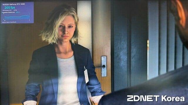 초당 205프레임으로 '레지던트 이블 레퀴엠'을 구동한 화면. (사진=지디넷코리아)