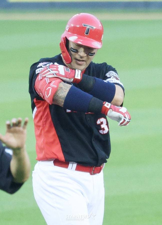 지난 시즌 최형우의 모습. /사진=김진경 대기자