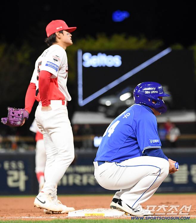 7일 광주 기아챔피언스필드에서 열린 KIA와 삼성의 경기. 삼성 최형우가 숨을 고르고 있다. 광주=박재만 기자 pjm@sportschosun.com/2026.04.07/
