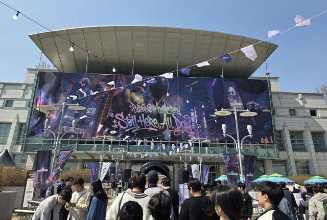 크래프톤이 ‘배틀그라운드’ 출시 9주년을 기념해 서울 고려대 화정체육관에서 진행한 오프라인 페스티벌 현장. 크래프톤 제공