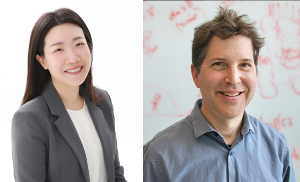 왼쪽부터 이규리 KAIST 생명과학과 교수, 데이비드 베이커 미국 워싱턴대 교수. KAIST 제공