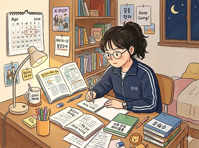 혼자서 공부하는 학생 모습. 제미나이 생성 이미지