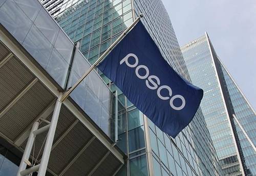 서울 강남구 포스코센터에 걸려 있는 포스코 깃발 ©연합뉴스