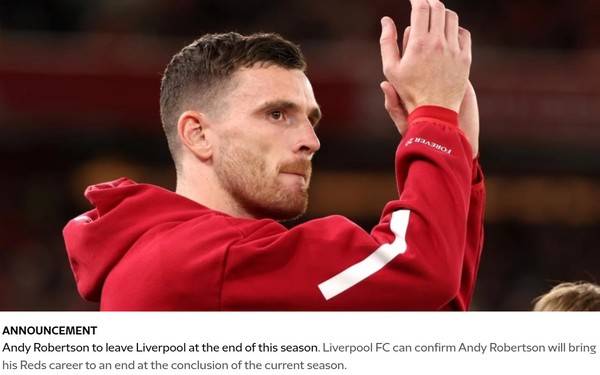 앤디 로버트슨(리버풀). 리버풀 홈페이지 캡처
