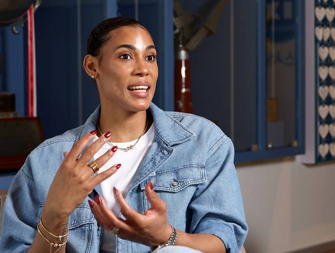 2025~26 V리그 여자부에서 GS칼텍스를 우승으로 이끌며 챔피언결정전 MVP를 차지한 지젤 실바가 8일 경기도 가평군 GS칼텍스 클럽하우스에서 일간스포츠와의 인터뷰를 하고 있다. 가평=김민규 기자 /2026.04.08/