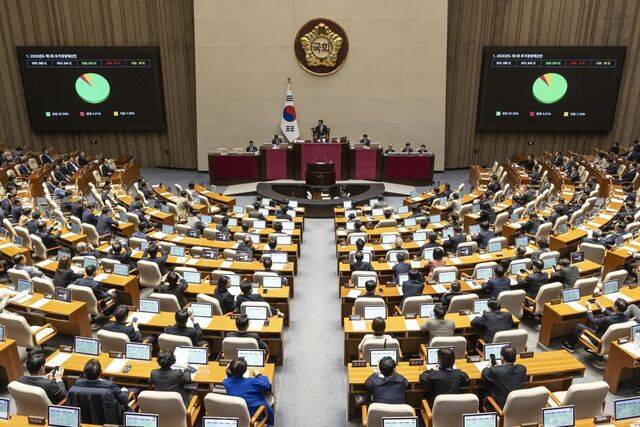10일 국회에서 열린 본회의에서 정부가 제출한 ‘26.2조’ 규모의 추가경정예산이 통과되고 있다. 연합뉴스