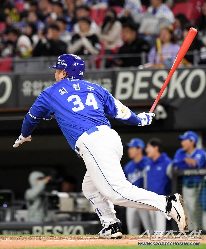 전날 KIA 상대 스리런포를 터뜨린 삼성 최형우.