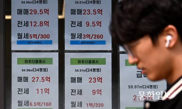 지난 1일 오전 서울 마포구 한 부동산중개업소에 아파트 등 주택 매물 거래 정보가 붙어 있다. 윤성호 기자