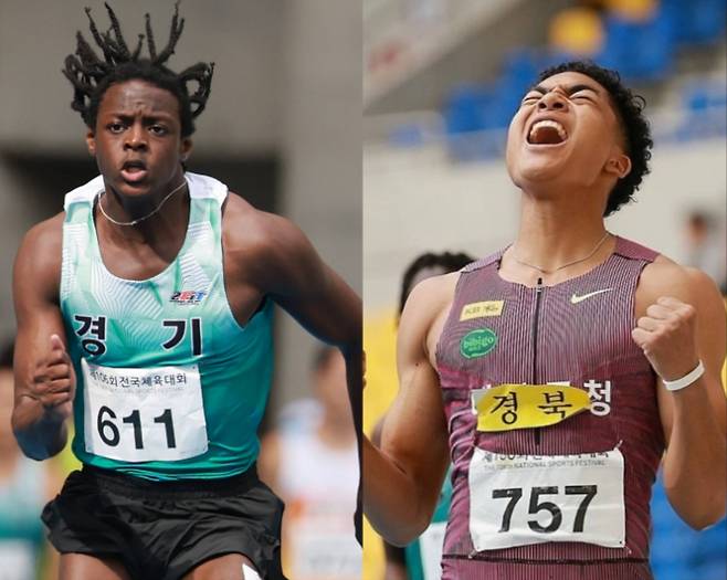 비웨사 다니엘 가사마(사진 왼쪽)와 나마디 조엘진. 연합뉴스·조엘진 SNS 사진 캡처