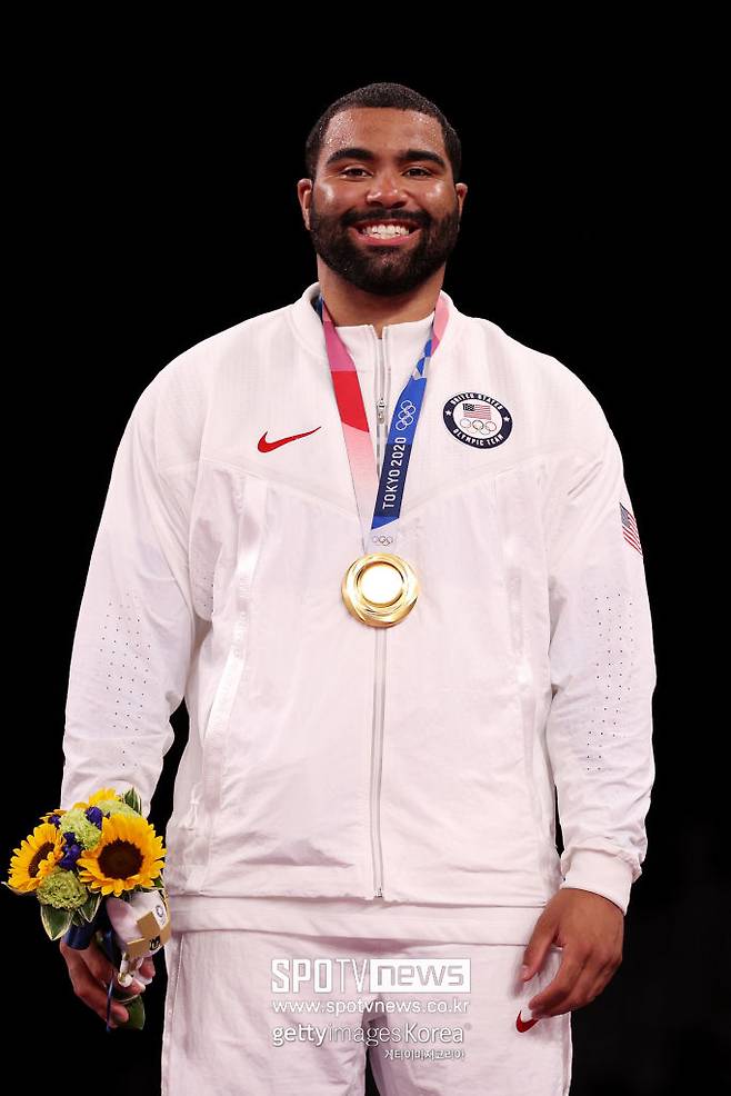 ▲ 2021년 열린 도쿄 올림픽에서 금메달을 목에 건 게이블 스티브슨.