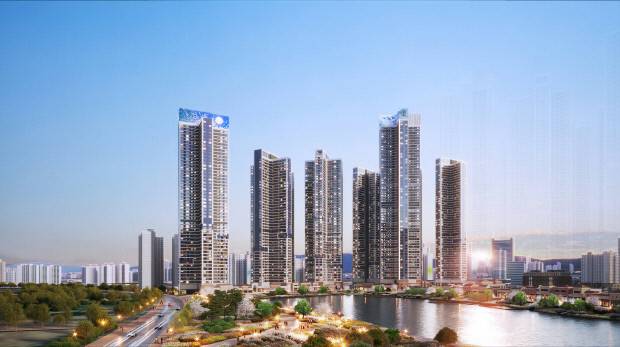 아이에스 동서가 시공하는 경산중산지구 펜타힐즈W 조감도. 아이에스 동서 제공