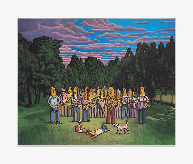 이우성, 이제 곧 행진 시작합니다, 2025, 캔버스에 아크릴릭, 아크릴릭 과슈, 130.5 × 162.5 cm