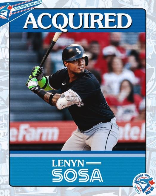 ▲ 토론토 블루제이스가 시카고 화이트삭스로부터 내야수 레닌 소사를 영입했다. ⓒ토론토 블루제이스.