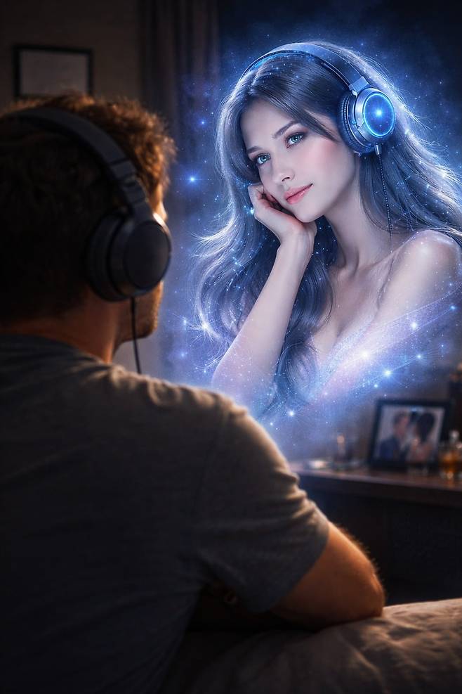 AI와 사랑에 빠진 남성의 가상 이미지 / 챗GPT