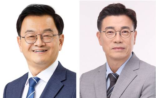 경선 결과 공천이 확정된 더불어민주당 민경선 고양시장 후보(왼쪽), 최원용 평택시장 후보. /후보자 측 제공