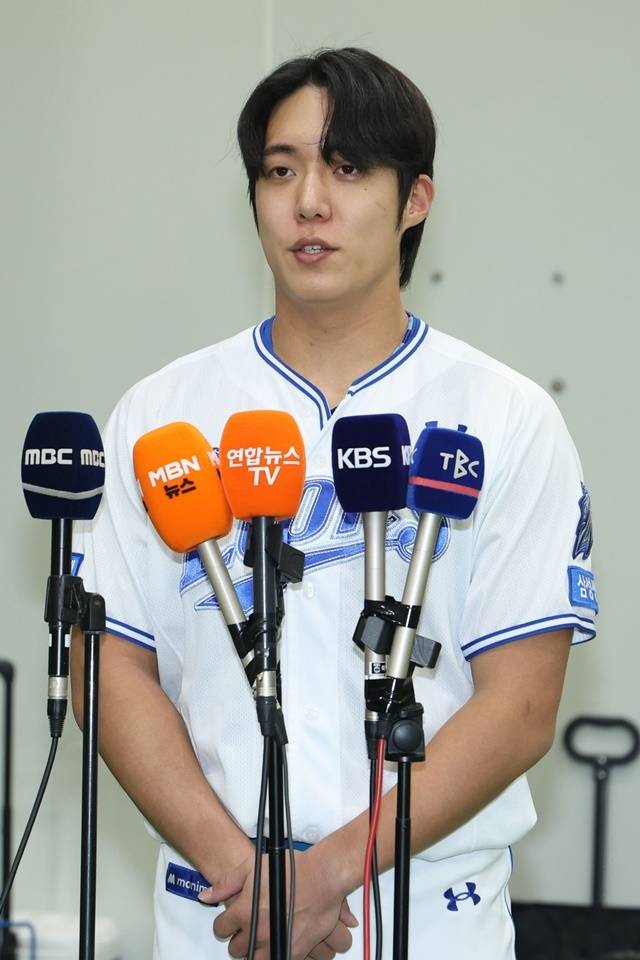 21일 최근 논란에 대해 사과한 원태인. 사진=삼성 제공
