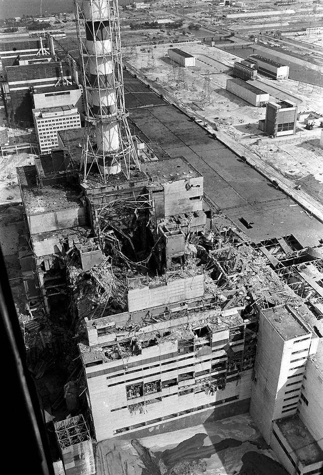 1986년 4월에 촬영된 체르노빌 원자력 발전소 4호기의 모습. AFP|연합뉴스