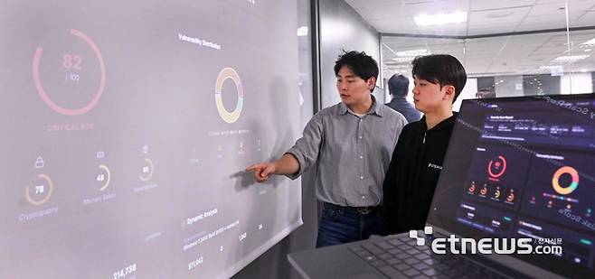 오펜시브 보안 기업 스틸리언이 주말 서울 용산구 본사에서 개발 중인 인공지능(AI) 기반 취약점 분석 솔루션 '디퓨토(Diffuto)'를 최초 공개하고, 마이크로소프트(MS) 윈도우즈 커널 바이너리 분석을 시연했다. 박지호기자 jihopress@etnews.com